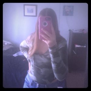 Garage camo cropped bodysuit